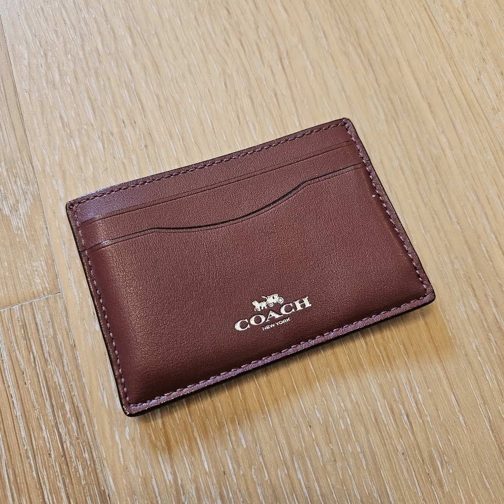 COACH card holder - burgundy